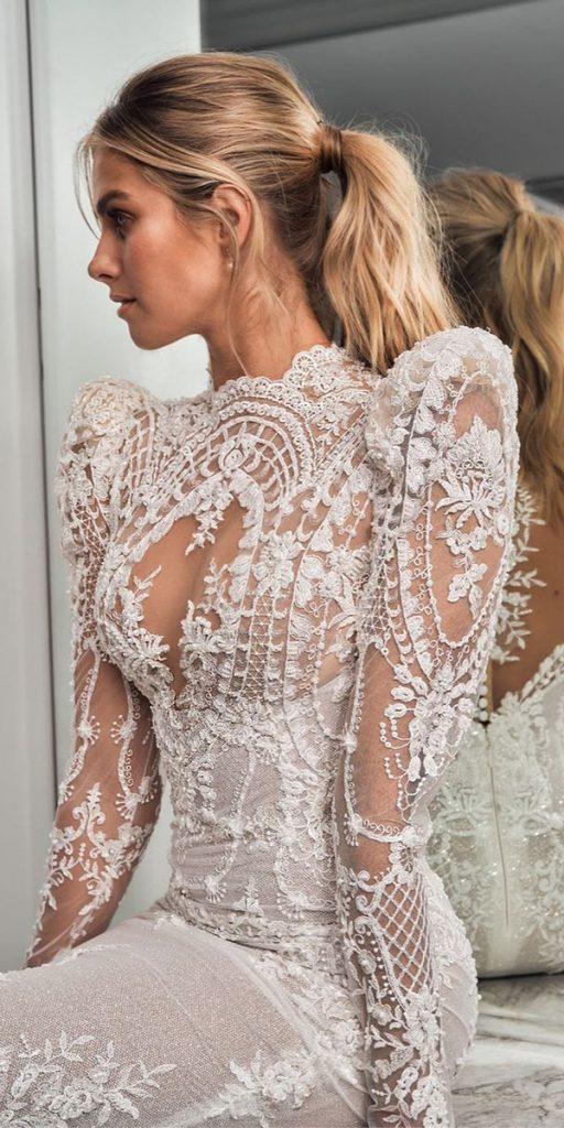 vintage wedding dresses with long sleeves lace leahdagloria