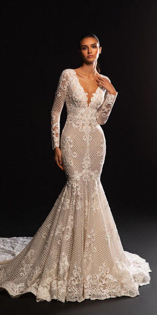 vintage wedding dresses with sleeves fit and flare lace sexy wona