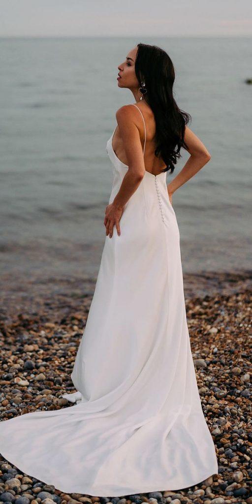 destination wedding dresses simple with spaghetti straps alenaleenabridal
