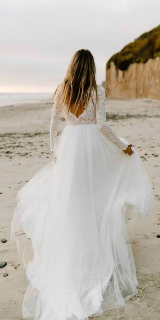 destination wedding dresses v back with long sleeves wearyourlovexo