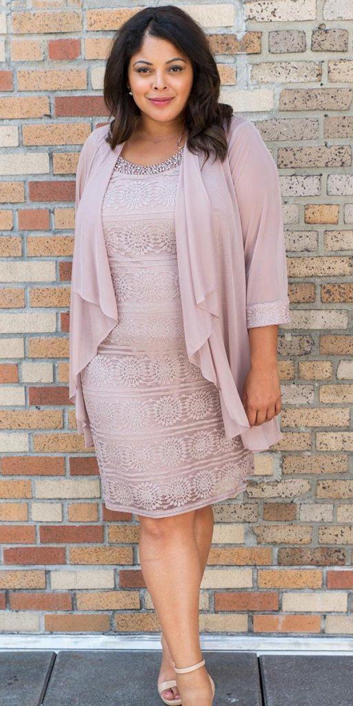 flattering mother of the bride dresses for plus sizes short lace with cape rmrichardsnyc