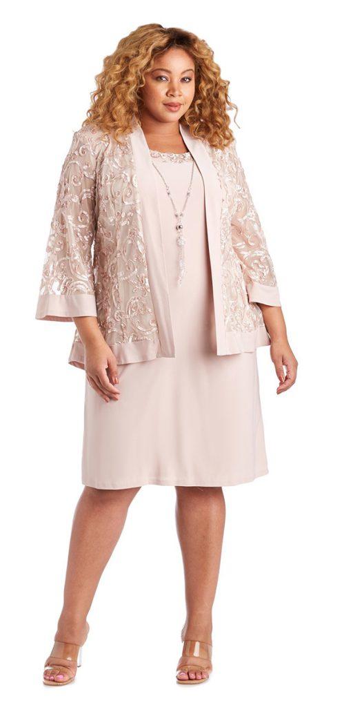 flattering mother of the bride dresses for plus sizes with jacket knee length rmrichardsnyc