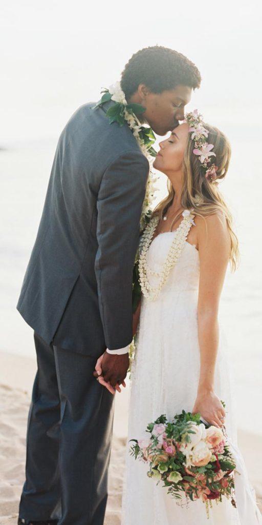 hawaiian wedding dresses a line sweetheart strapless neckline Wendy Laurel