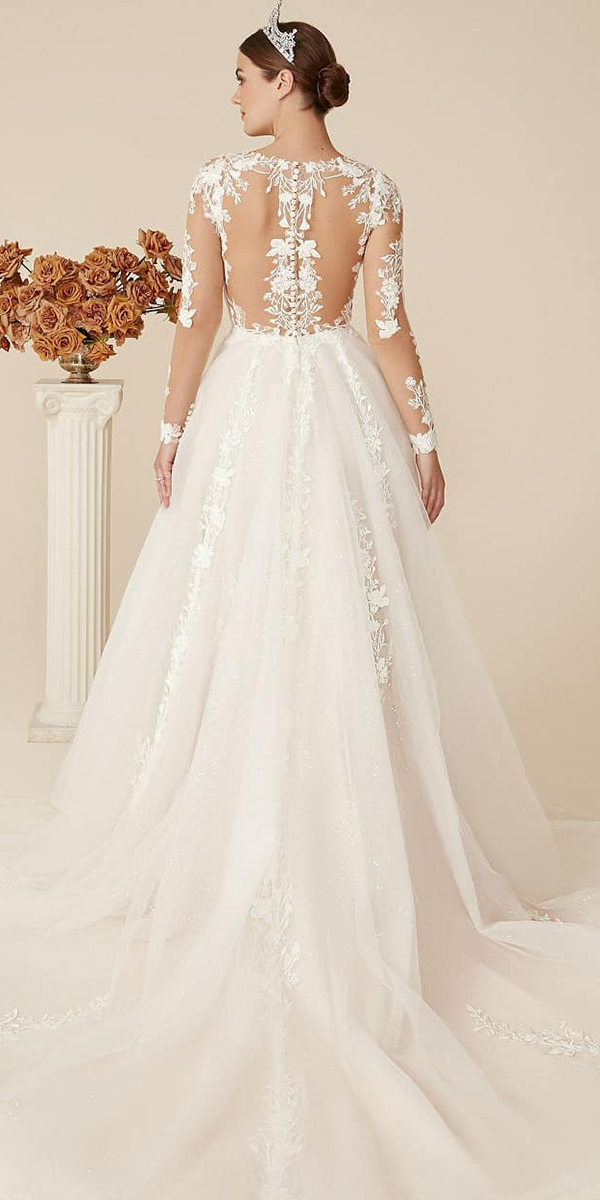 lace wedding dresses with sleeves tattoo effect with illusion long sleeves justinalexander