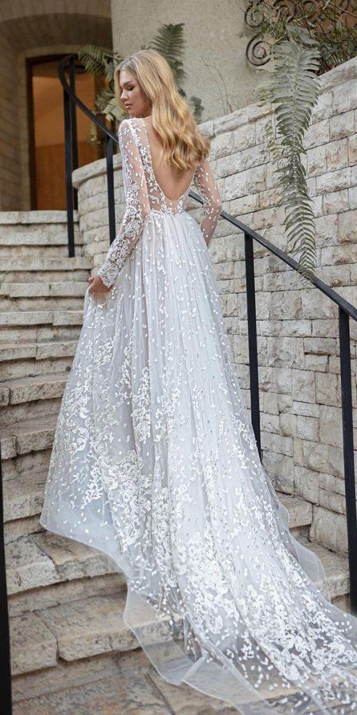 llusion long sleeve wedding dresses a line low back beach dimithrius dalia