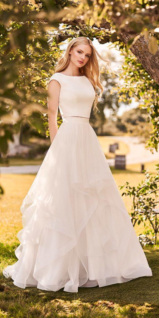 modest wedding dresses a line simple mikaella bridal