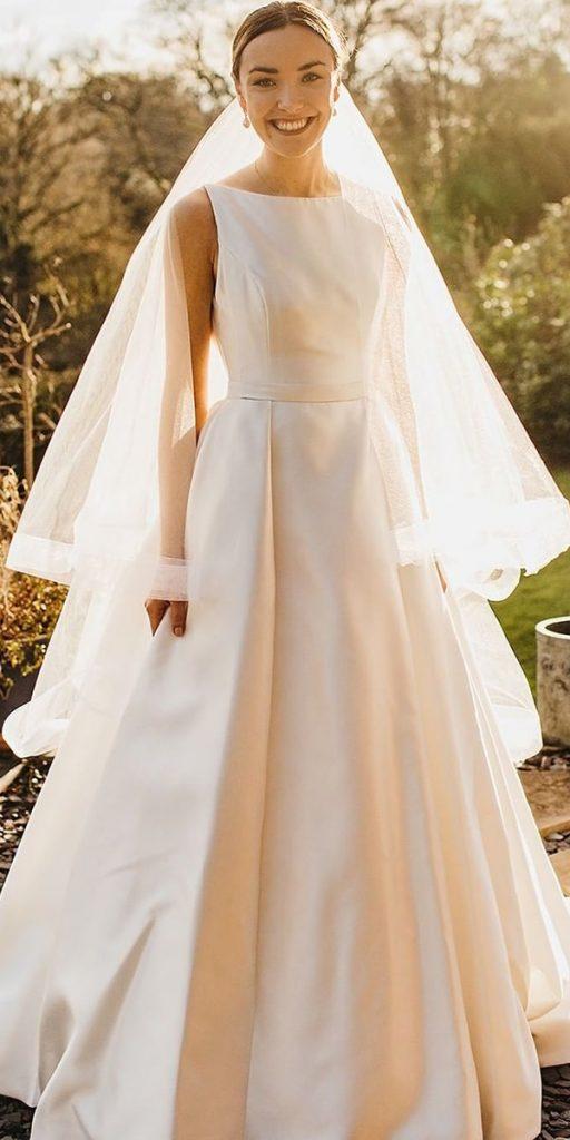 modest wedding dresses princess sleveless simple sassiholford