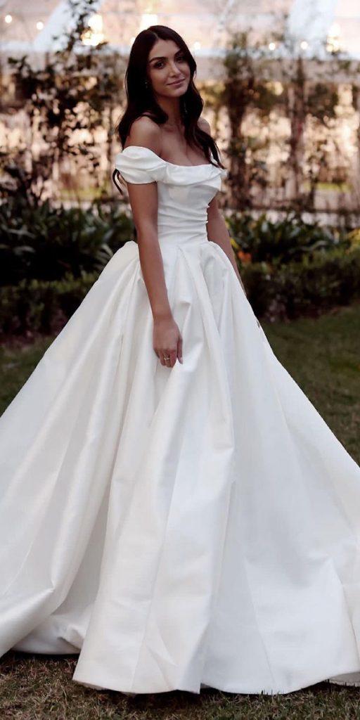 top wedding dresses ball gown simple off the shoulder steven_khalil
