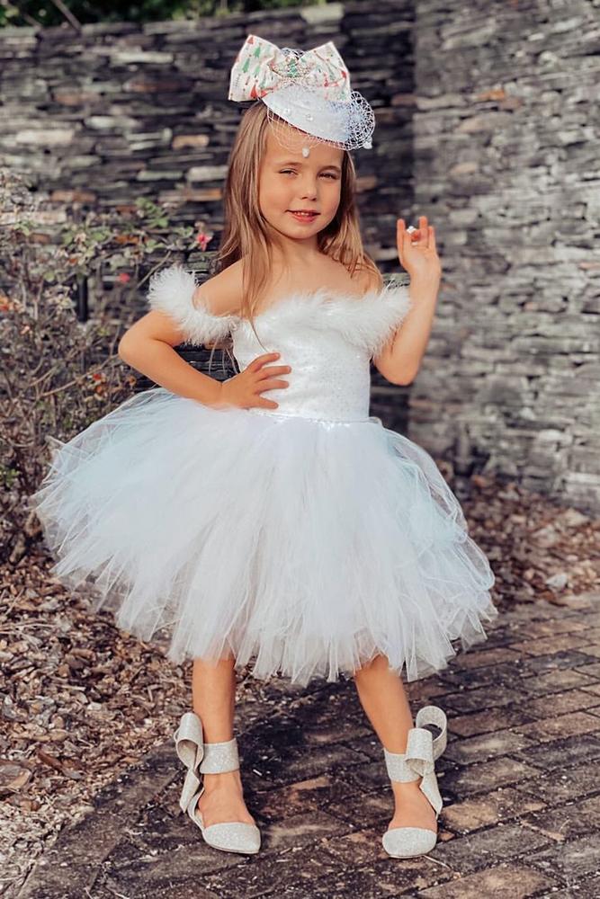 tutu flower girl dresses white simple maraissky