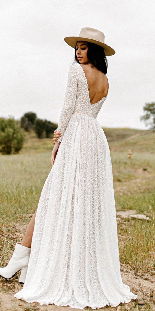 boho wedding dresses with sleeves barn v back lace with boots wearyourlovexo