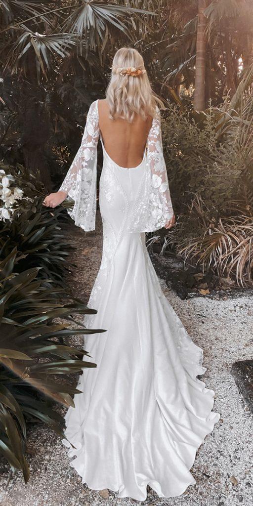 boho wedding dresses with sleeves with long sleeves low back oversxsociety