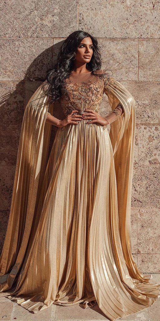 colored wedding dresses gold champagne saidmhamad