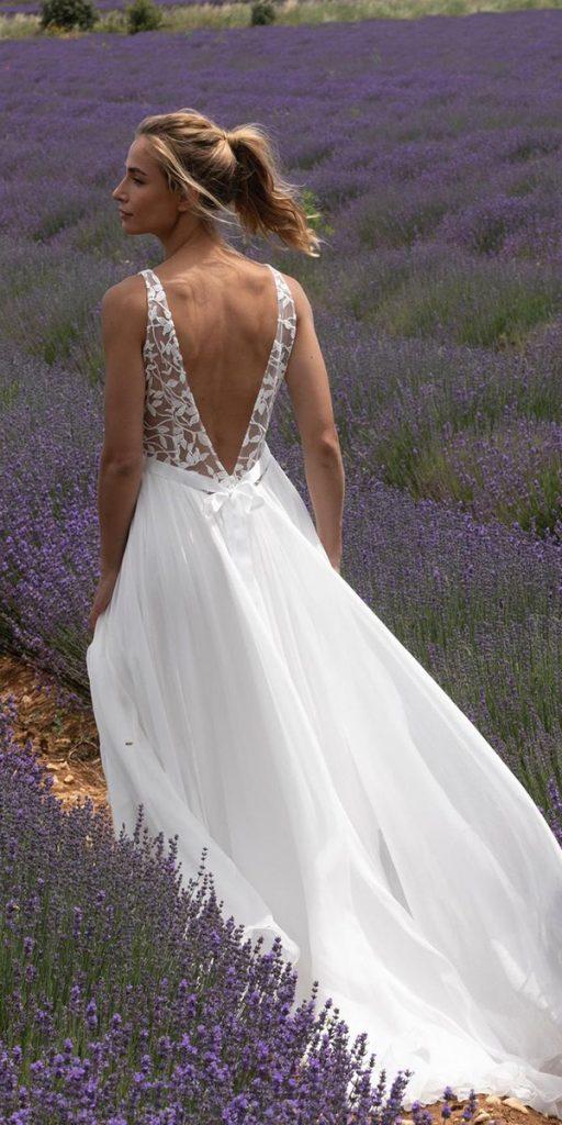 lace boho wedding dresses a line v back lace to marielaportecreatrice