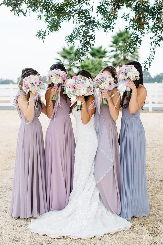 Lace lavender Prom Dresses cap sleeves bridesmaid dresses – FFFDress