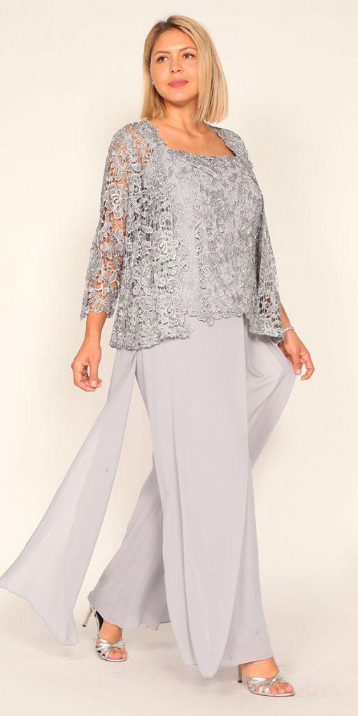 mother of the bride with jackets jumpsuits with lace grey rm richards