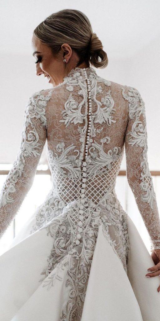 unique lace wedding dresses with long sleeves vintage jatoncouture
