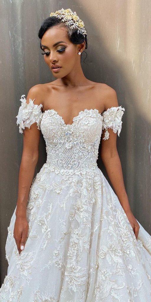 vintage wedding dresses a line sweetheart neckline off the shoulder lace eveofmilady