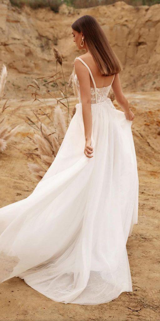 beach destination wedding dresses a line open back with straps loft weddding