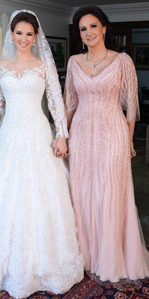 best mother of the bride dresses long pink sequins popular paulodolce