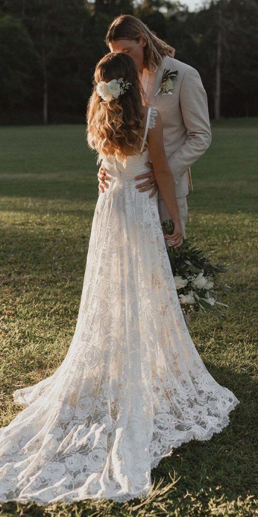 bohemian wedding dresses a line with spaghetti straps rustic grace_loves_lace