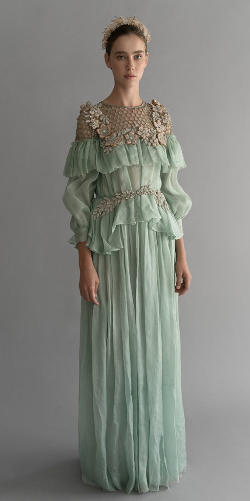 green wedding dresses sage long with sleeves chana marelus