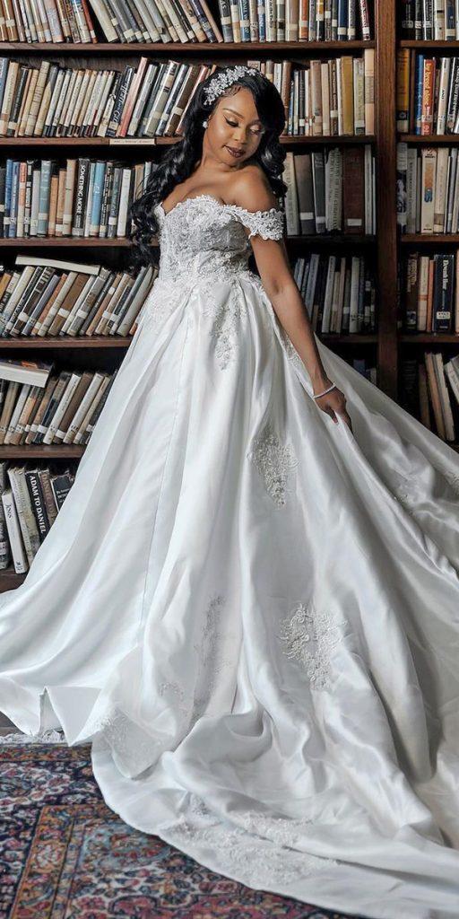 plus size ball gowns wedding dresses off the shoulder neckline amyanaizphoto