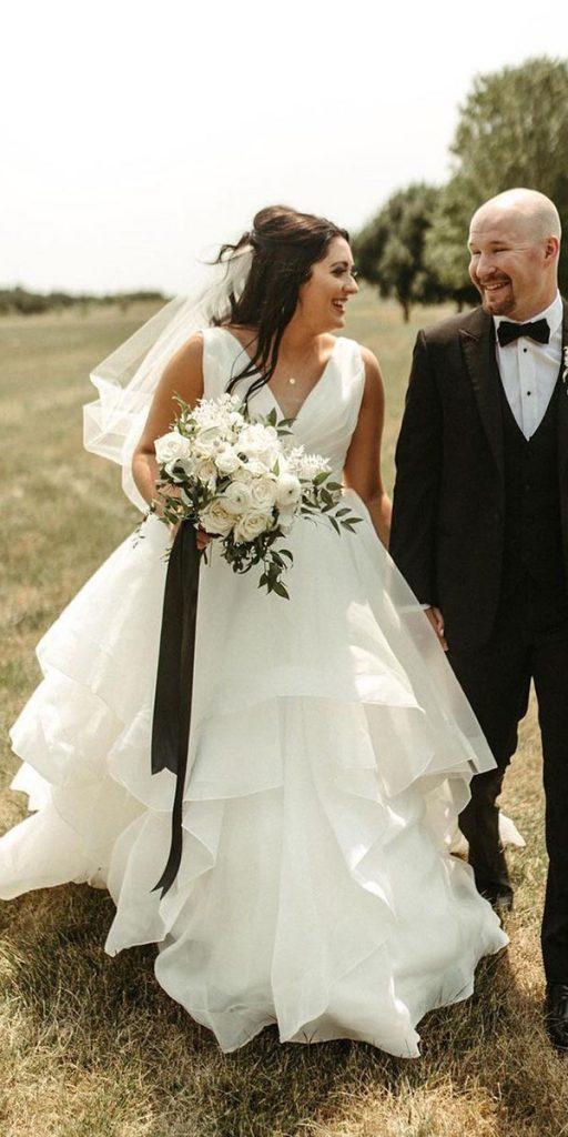 plus size ball gowns wedding dresses simple v neckline morilee