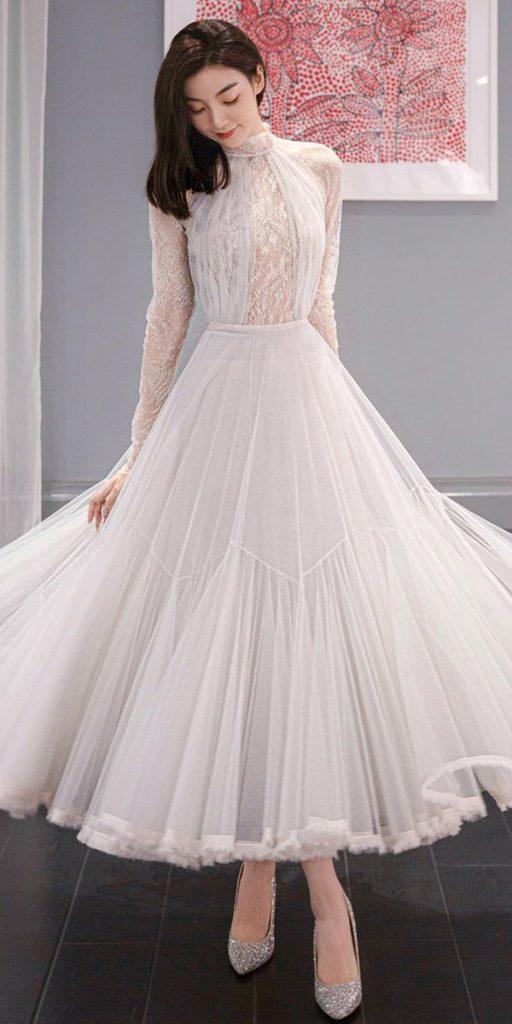 tea length wedding dresses with sleeves lace country paolo_sebastian