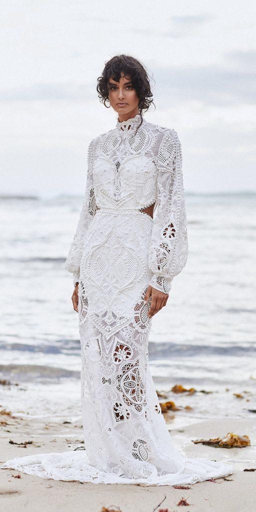 vintage wedding dresses with sleeves lace sheath helen o’connor