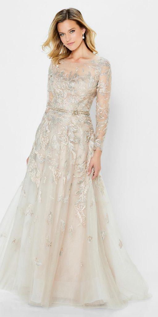 best mother of the bride dresses a line with long sleeves lace moncheri
