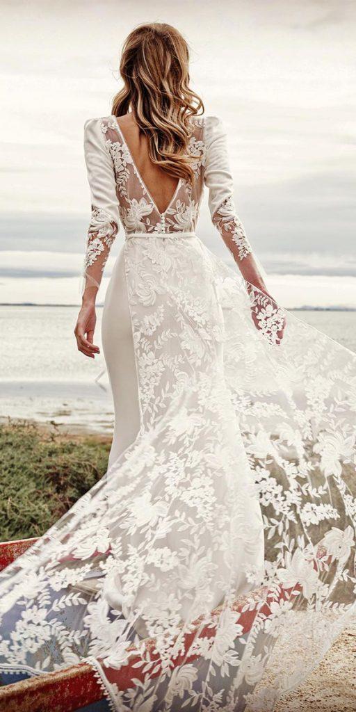 bridal gowns with sleeves v back bohemina fabienne alagama