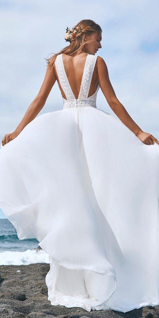destination wedding dresses a line x cross back pronovias