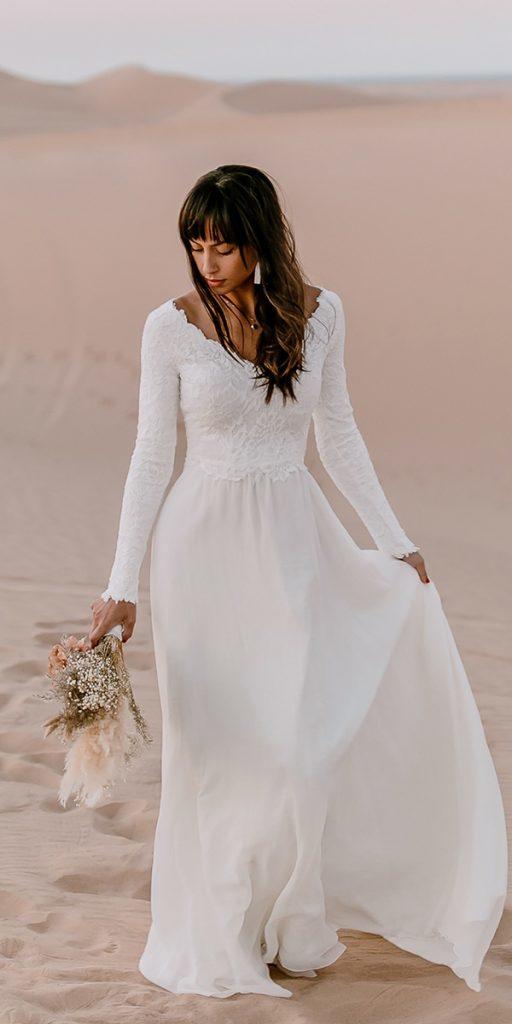 destination wedding dresses with long sleeves v neckline wearyourlovexo