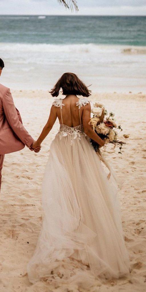 hawaiian wedding dresses a line open back lace beach chrisandruth