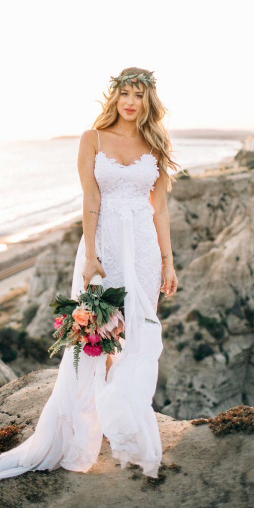 Hawaiian wedding dress on the beach