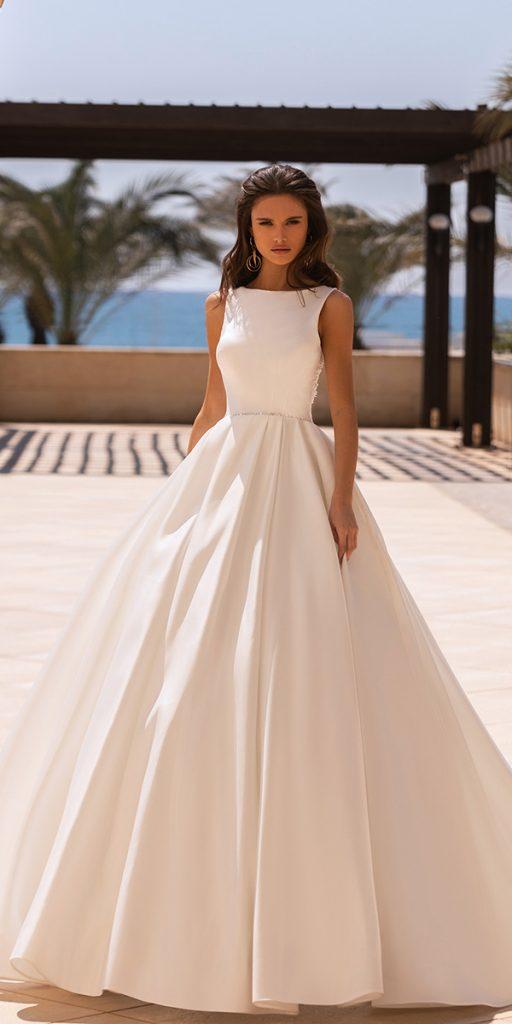modest wedding dresses ball gown sleveless simple aria bride