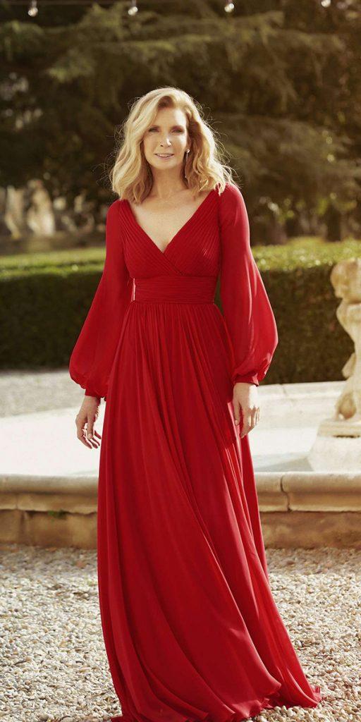  petite mother of the bride dresses long red with long sleeves simple patric