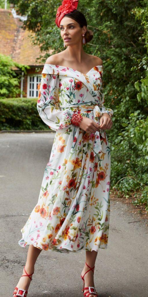  petite mother of the bride dresses off the shoulder with long sleeves floral ronaldjoyce
