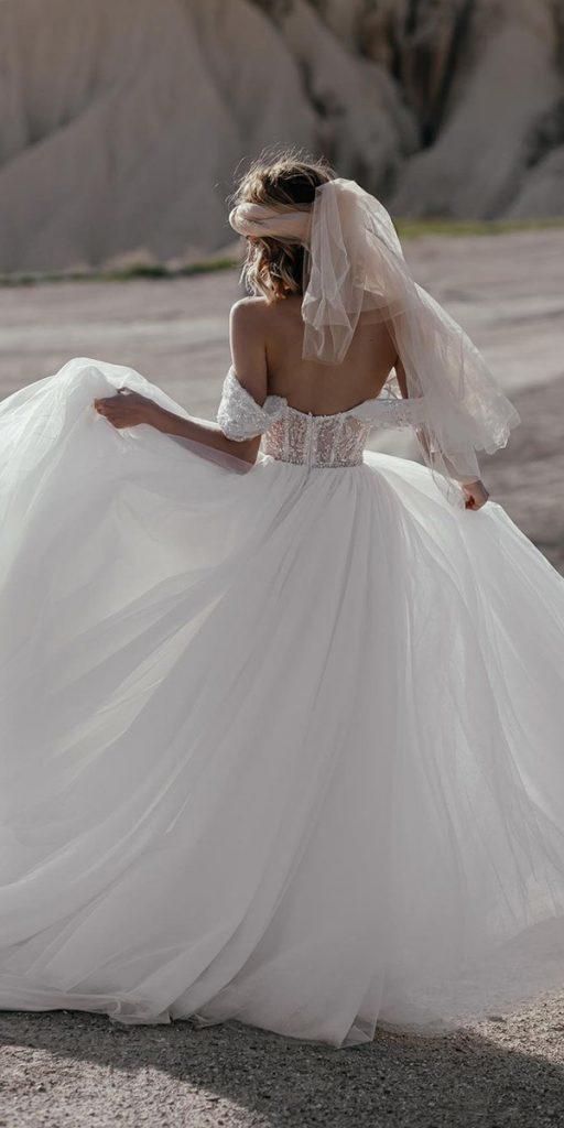 princess wedding dresses a line off the shoulder low back evalendel