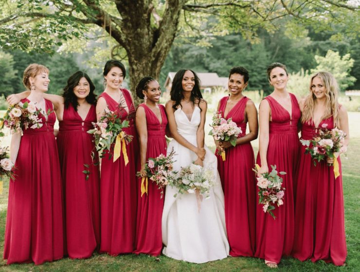 red bridesmaid dresses