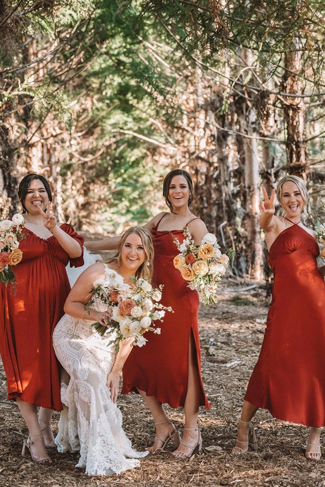 red bridesmaid dresses short simple leaveherwilder