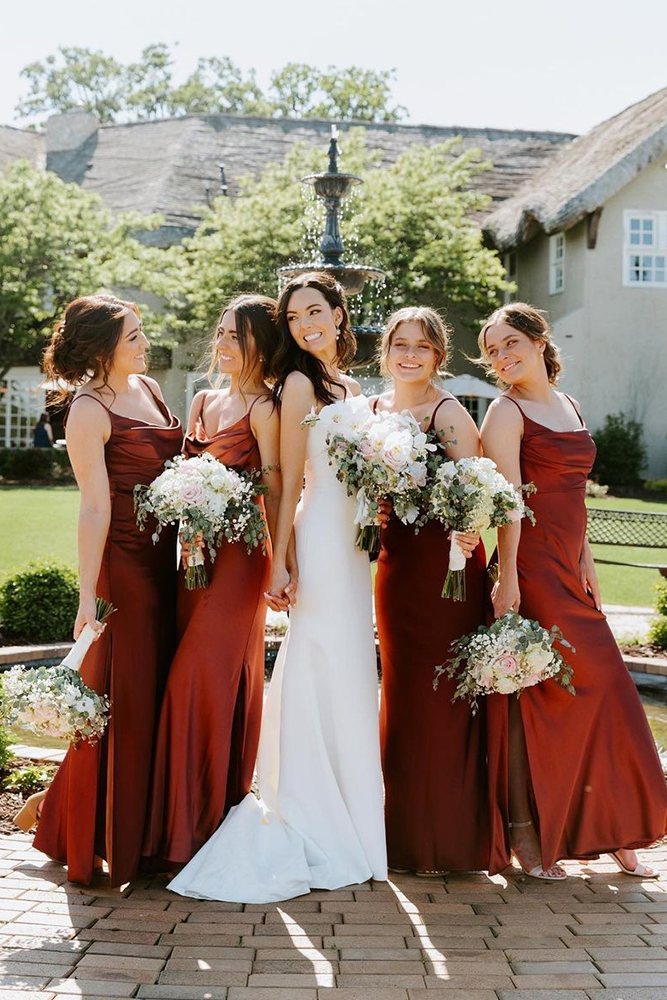 Rust red bridesmaid on sale dresses