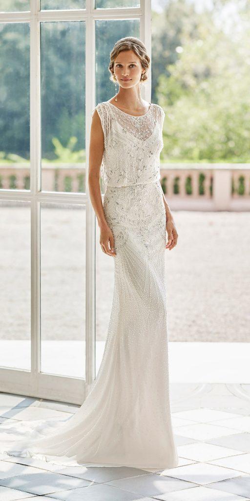 vintage wedding dresses 1920s sheath jeweled beaded gatsby rosa clara