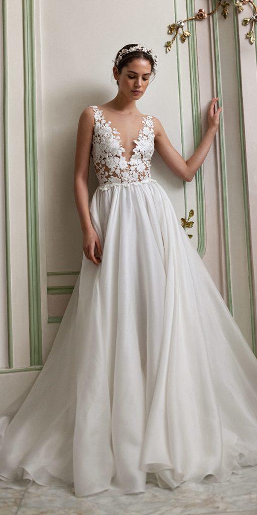 a line wedding dresses v neckline florla top country daalarna