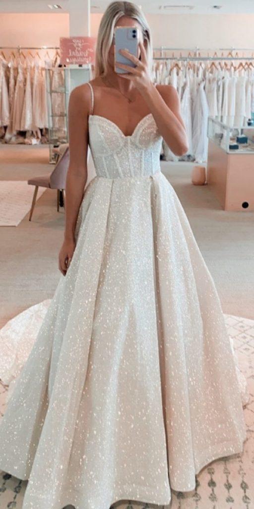 a line wedding dresses with spaghetti straps sweetheart neckline simple essenseofaustralia