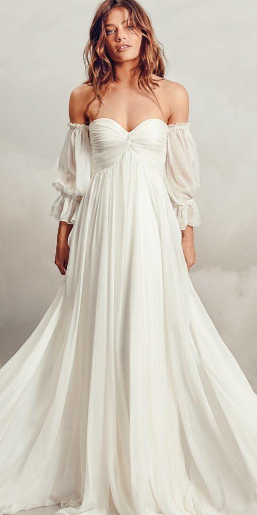 bridal gowns with sleeves simple sweetheart neckline strapless catherine__deane