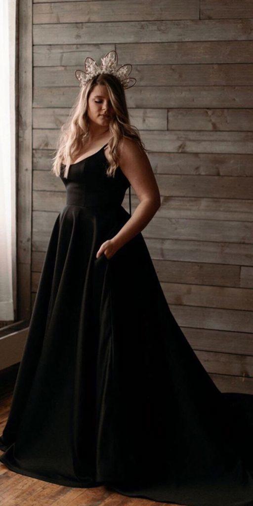 gothic wedding dresses princess simple sweetheart neckline black taralatour