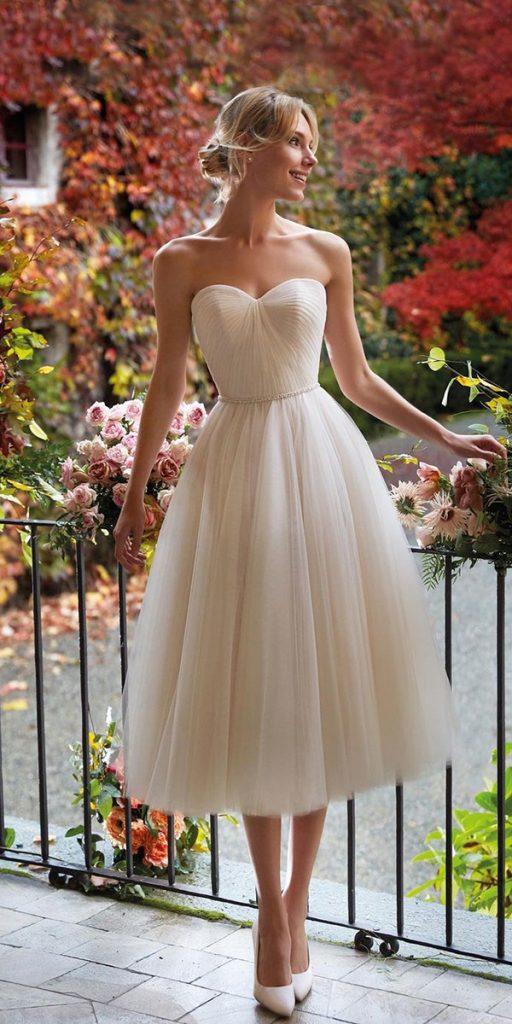 knee length wedding dresses sweetheart neckline nicolemilano