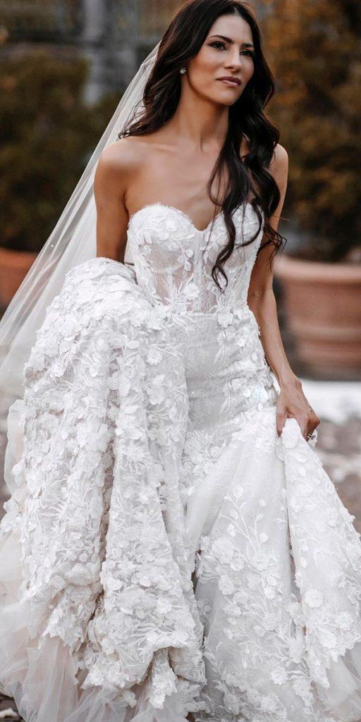 lace beach wedding dresses sweetheart strapless neckline sexy tali__photography