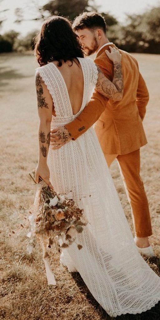 rustic wedding dresses lace boho open back eleonore pauc